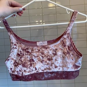 Laina Rauma Baby Pink Velvet Bra Top